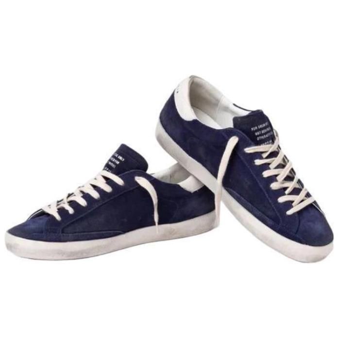 Golden Goose Super Star Leather Abrasion Resistant Low top Skateboard Shoes Men's Blue