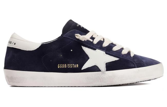 Golden Goose Super Star Leather Abrasion Resistant Low top Skateboard Shoes Men's Blue
