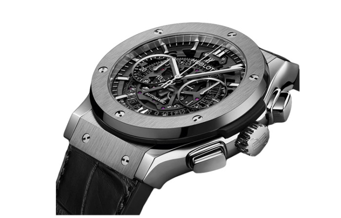 HUBLOT Automatic Mechanical Movement Men's Watches Watch 45mm Black Dial Titanium Watch Case Rubber Strap