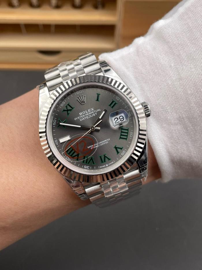 ROLEX Fluted Bezel Datejust Collection Pothos Automatic Mechanical Movement Men's Watches Watch 41mm Gray Dial