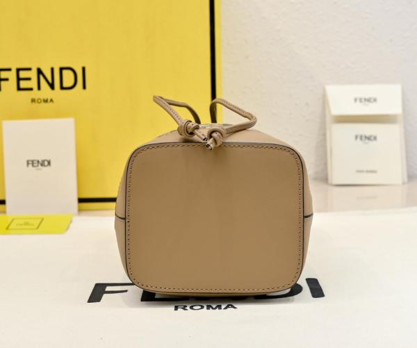 FENDI Mon Tresor Jacquard Bucket Bag, One Shoulder Handbag Small Women's Brown 8BS093-ALP3-F1A0F L14cm W12cm H18cm