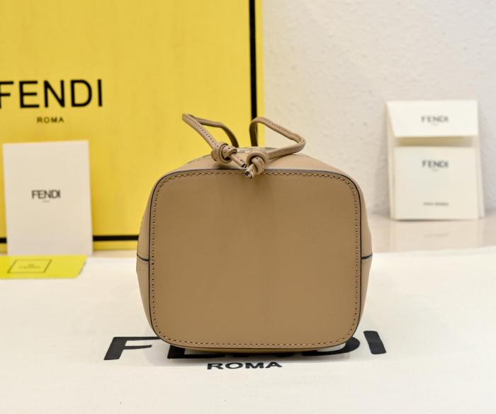 FENDI Mon Tresor Jacquard Bucket Bag, One Shoulder Handbag Small Women's Brown 8BS093-ALP3-F1A0F L14cm W12cm H18cm