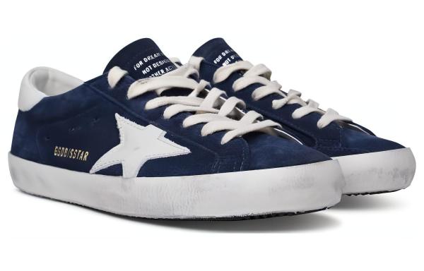 Golden Goose Super Star Leather Abrasion Resistant Low top Skateboard Shoes Men's Blue