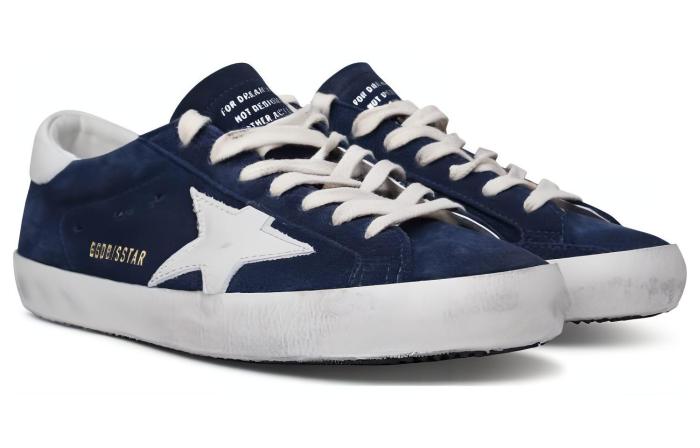 Golden Goose Super Star Leather Abrasion Resistant Low top Skateboard Shoes Men's Blue
