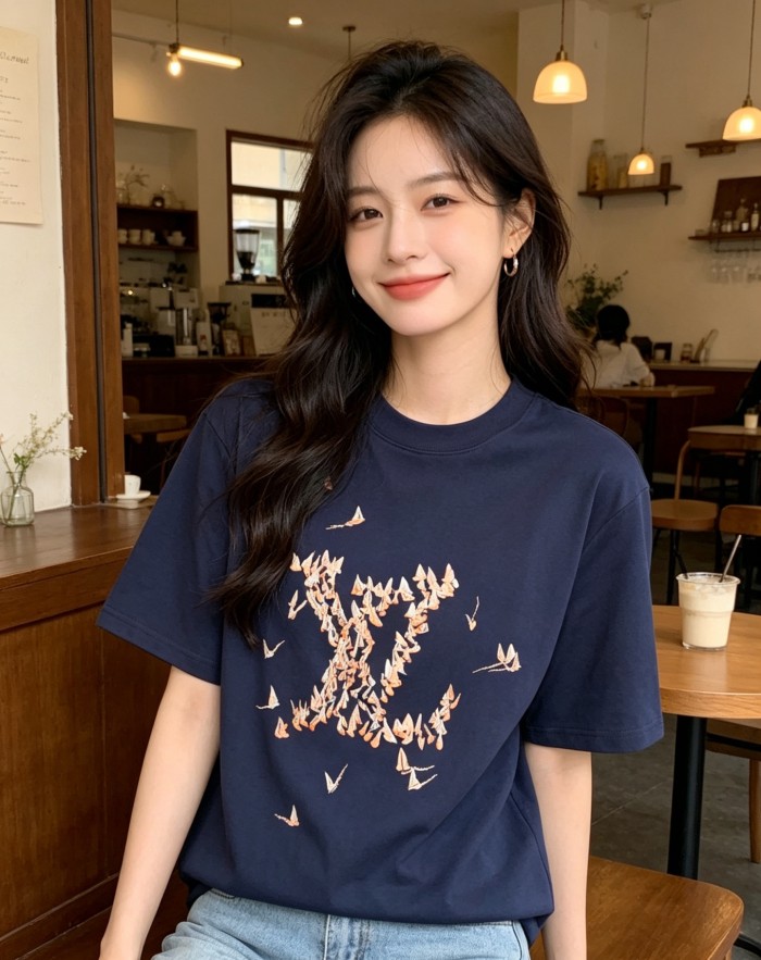 LOUIS VUITTON Lv Embroidered Cotton T Shirt