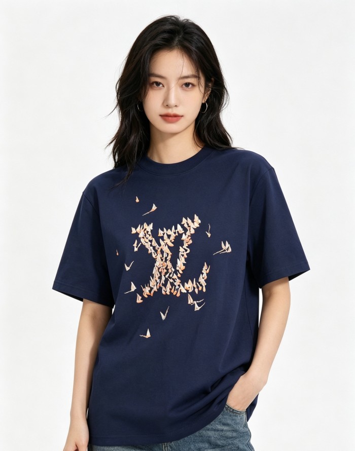 LOUIS VUITTON Lv Embroidered Cotton T Shirt