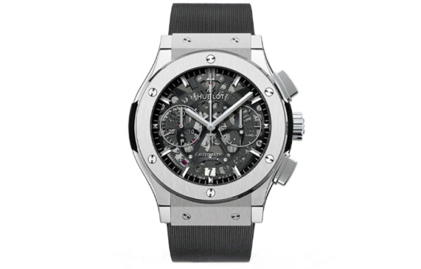 HUBLOT Automatic Mechanical Movement Men's Watches Watch 45mm Black Dial Titanium Watch Case Rubber Strap
