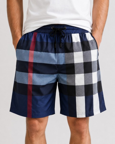 Burberry Checked Drawstring Swim Shorts