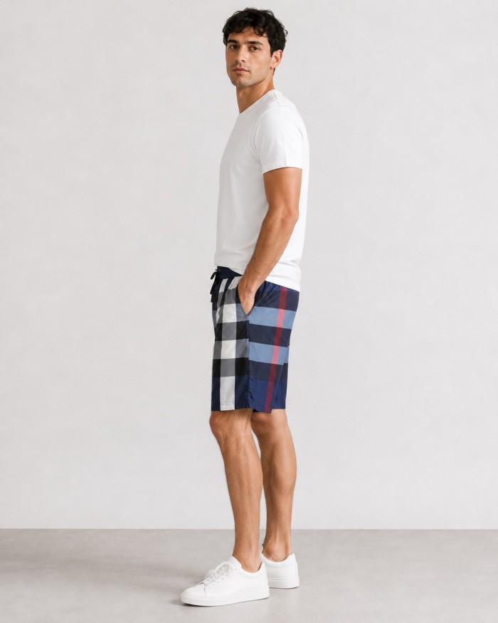 Burberry Checked Drawstring Swim Shorts