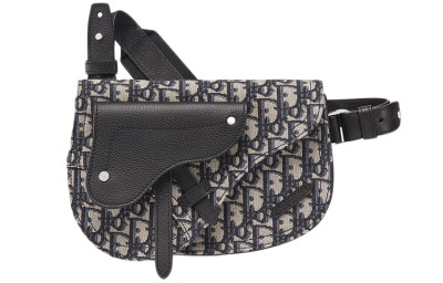 DIOR Saddle Cow Leather Saddle Bag, Fanny Pack, Shoulder Bag, Crossbody Bag Regular Men's Beige/Black 1ADPO095YKY-H28E L24cm W3.5cm H17.5cm