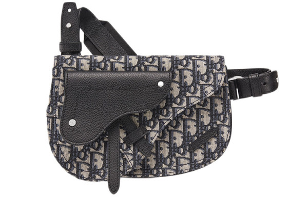 DIOR Saddle Cow Leather Saddle Bag, Fanny Pack, Shoulder Bag, Crossbody Bag Regular Men's Beige/Black 1ADPO095YKY-H28E L24cm W3.5cm H17.5cm