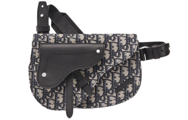 DIOR Saddle Cow Leather Saddle Bag, Fanny Pack, Shoulder Bag, Crossbody Bag Regular Men's Beige/Black 1ADPO095YKY-H28E L24cm W3.5cm H17.5cm