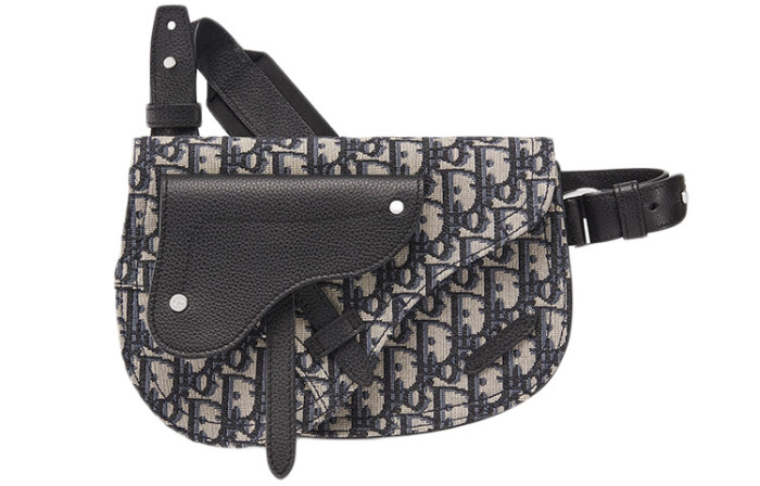 DIOR Saddle Cow Leather Saddle Bag, Fanny Pack, Shoulder Bag, Crossbody Bag Regular Men's Beige/Black 1ADPO095YKY-H28E L24cm W3.5cm H17.5cm