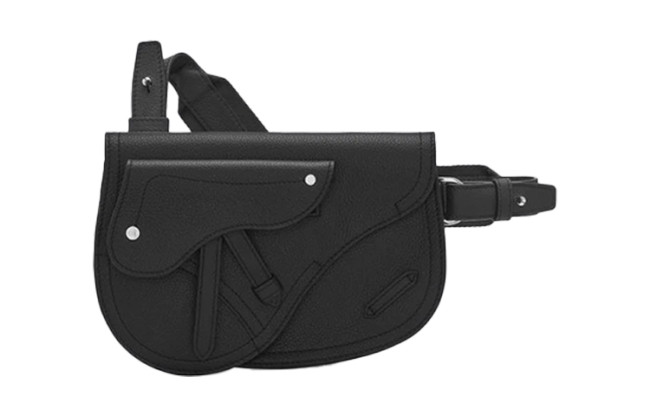 DIOR Saddle Bag Grain Cow Leather Shoulder Bag, Crossbody Bag, Sling Bag Men's Black 1ADPO095YMJ-H00N L24cm W5cm H17.5cm