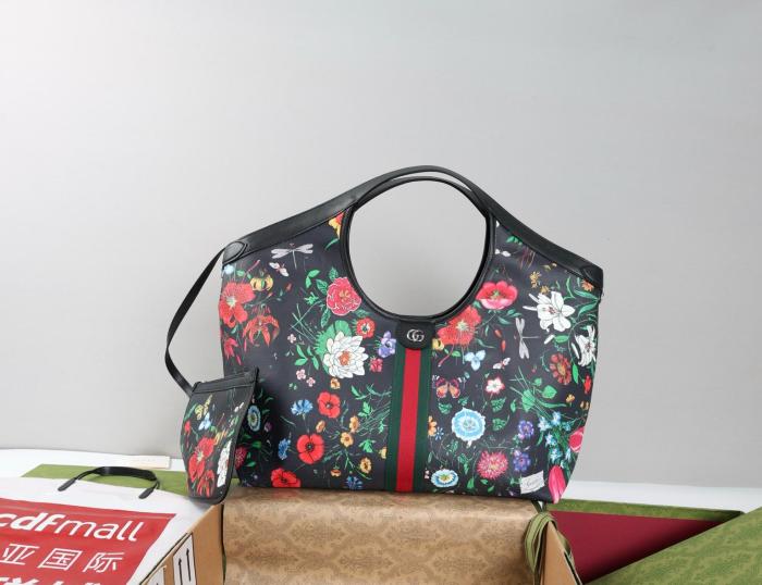 GUCCI Thermoplastic Polyurethane Handbag Large Women's Black 853971-FAGDB-1053 L40cm W16cm H46cm