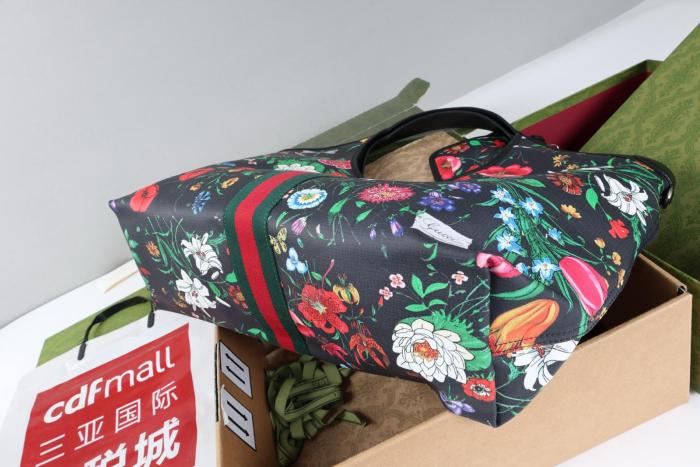 GUCCI Thermoplastic Polyurethane Handbag Large Women's Black 853971-FAGDB-1053 L40cm W16cm H46cm