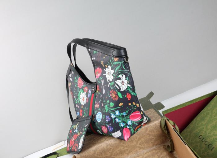 GUCCI Thermoplastic Polyurethane Handbag Large Women's Black 853971-FAGDB-1053 L40cm W16cm H46cm