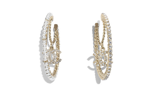 CHANEL Earrings Women's Gold