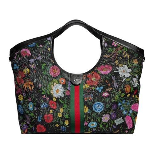 GUCCI Thermoplastic Polyurethane Handbag Large Women's Black 853971-FAGDB-1053 L40cm W16cm H46cm
