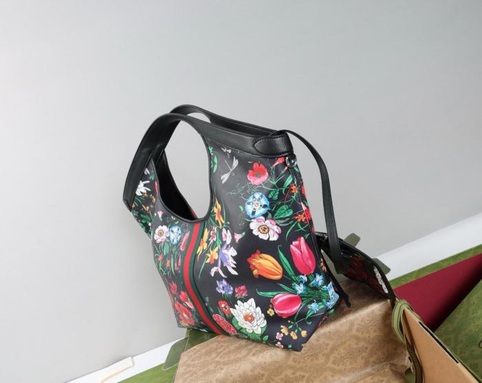 GUCCI Thermoplastic Polyurethane Handbag Large Women's Black 853971-FAGDB-1053 L40cm W16cm H46cm