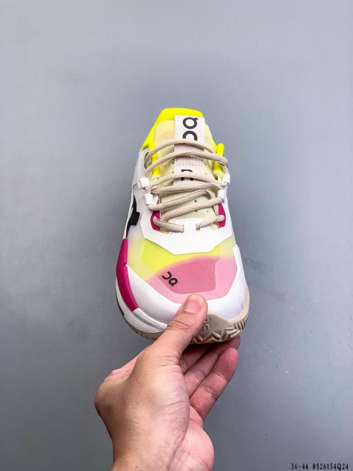 On THE ROGER Pro 2 Comfortable Low top Tennis Shoes White Yellow