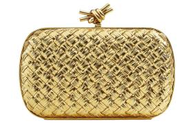 Bottega Veneta Knot Minaudiere Pressed Intreccio Gold 717622V2OG18922 L19cm W5cm H11.5cm