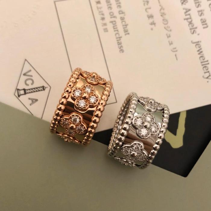 Van Cleef & Arpels Perlee Clovers Rose Gold Rings Women's