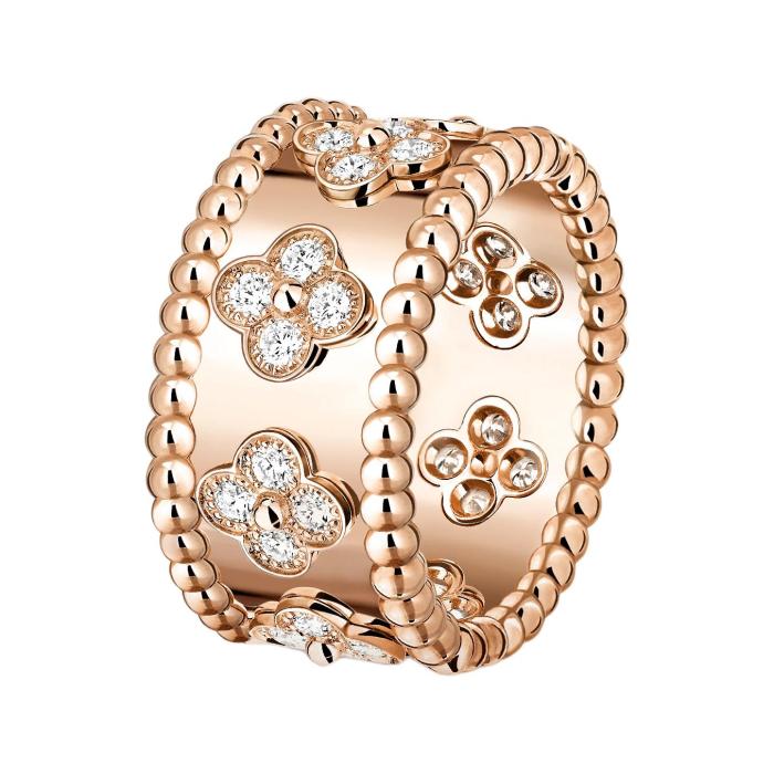 Van Cleef & Arpels Perlee Clovers Rose Gold Rings Women's