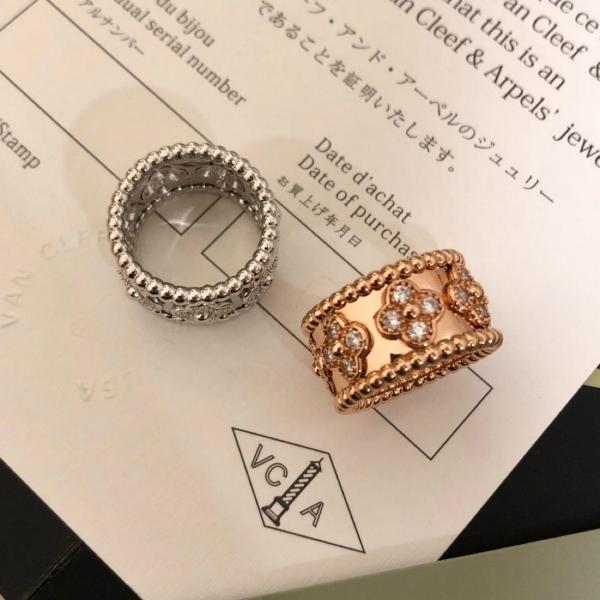 Van Cleef & Arpels Perlee Clovers Rose Gold Rings Women's