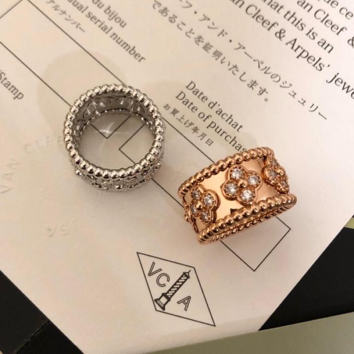 Van Cleef & Arpels Perlee Clovers Rose Gold Rings Women's