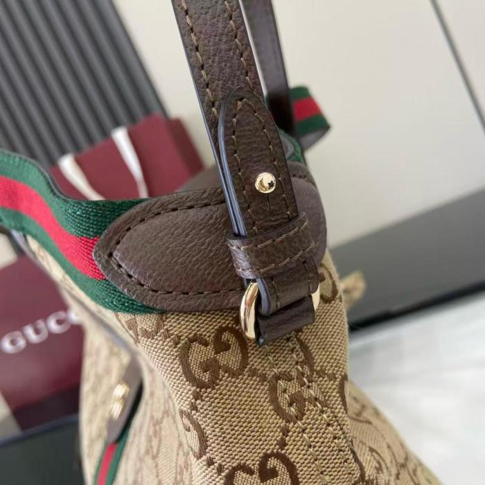 GUCCI Canvas Handbag Small Women's Beige Brown 860845-AAF8L-2547 L25cm W15cm H20cm