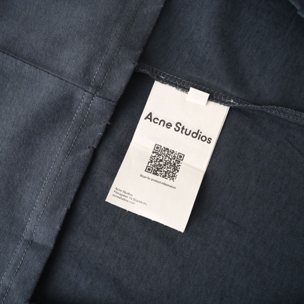 Acne Studios T Shirts Men's Dark Blue Crew Neck Moderate Straight Fit