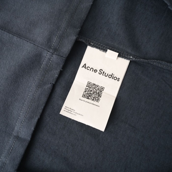 Acne Studios T Shirts Men's Dark Blue Crew Neck Moderate Straight Fit