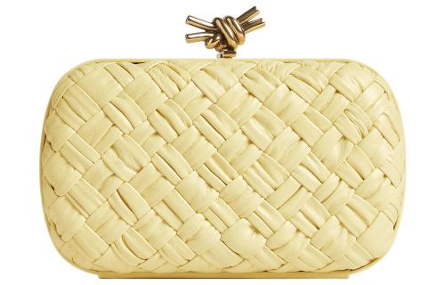Bottega Veneta KNOT Cow Leather Clutch Women's Light Yellow 717622V2H417455 L20cm W5.5cm H12cm