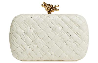 Bottega Veneta Knot Foulard Intrecciato Minaudiere Bone 717622V2H419233 L19cm W5cm H11.5cm