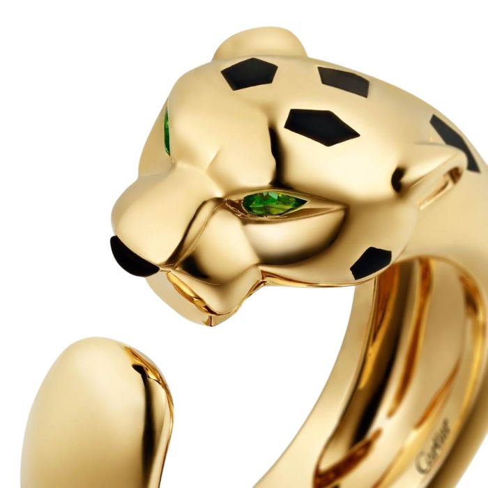 CARTIER Panthère De Cartier 18K Gold Tsavorite Rings Unisex Gold