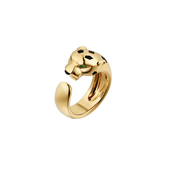 CARTIER Panthère De Cartier 18K Gold Tsavorite Rings Unisex Gold