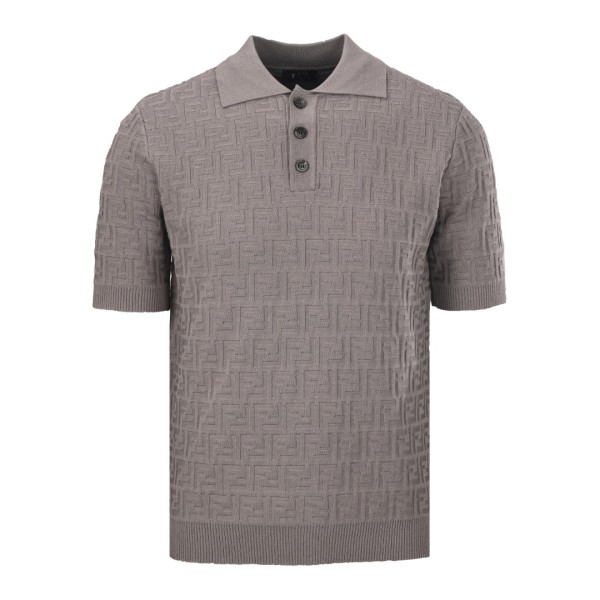 Fendi Ff Short Sleeved Knitted Polo Shirt