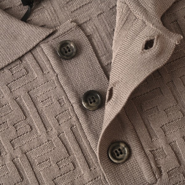 Fendi Ff Short Sleeved Knitted Polo Shirt