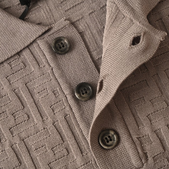 Fendi Ff Short Sleeved Knitted Polo Shirt