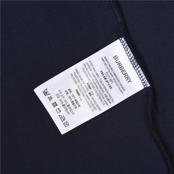 Burberry Polo Shirts Men's Marine Blue Polo Collar Moderate Straight Fit