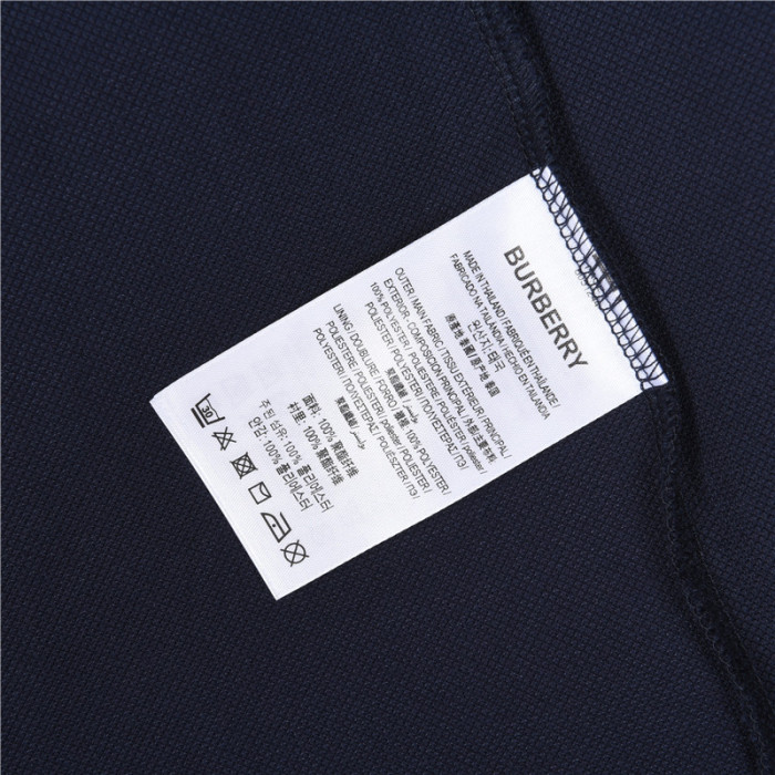 Burberry Polo Shirts Men's Marine Blue Polo Collar Moderate Straight Fit