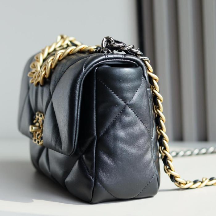 CHANEL 19 Flap Bag Goatskin Gold-Tone AS1160-B03215-94305 L26cm W9cm H16cm