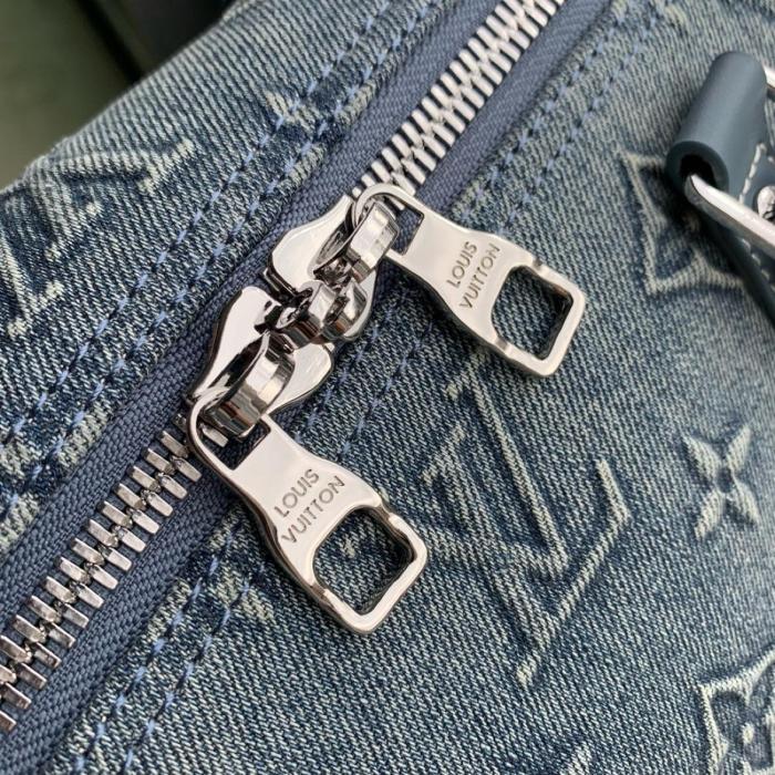 LOUIS VUITTON Keepall Bandouliere 50 Monogram Washed Denim Coated Canvas M22532 L52cm W23cm H29cm