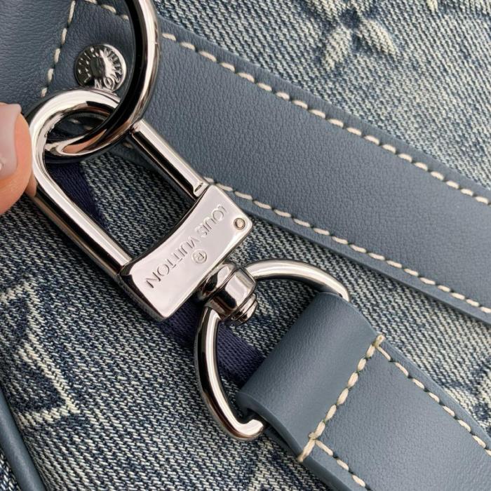 LOUIS VUITTON Keepall Bandouliere 50 Monogram Washed Denim Coated Canvas M22532 L52cm W23cm H29cm
