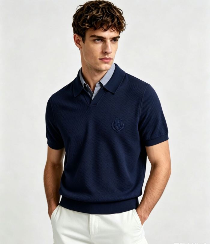 LORO PIANA Short Sleeved Knitted Polo Shirt 
