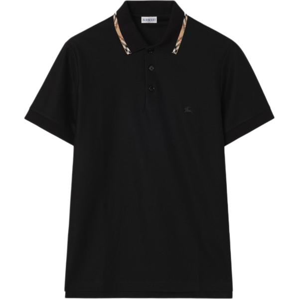 Burberry Ekd Embroidered Checked-Trim Polo Shirt