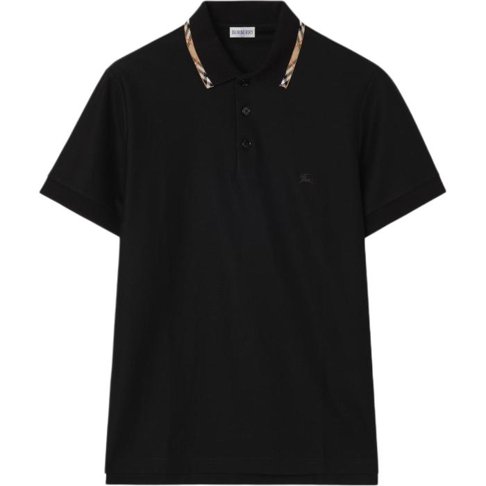 Burberry Ekd Embroidered Checked-Trim Polo Shirt