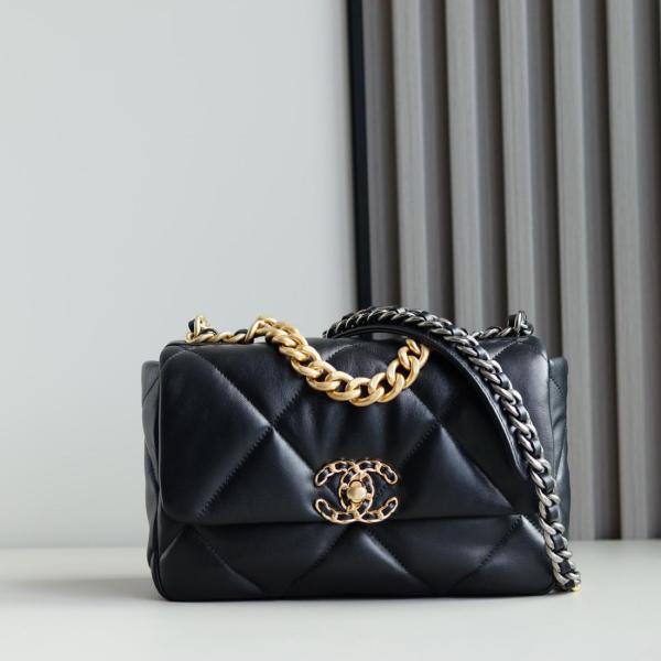 CHANEL 19 Flap Bag Goatskin Gold-Tone AS1160-B03215-94305 L26cm W9cm H16cm