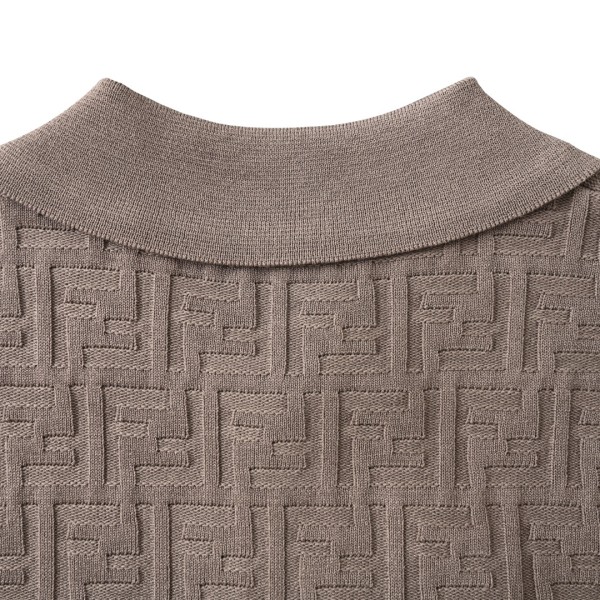 Fendi Ff Short Sleeved Knitted Polo Shirt